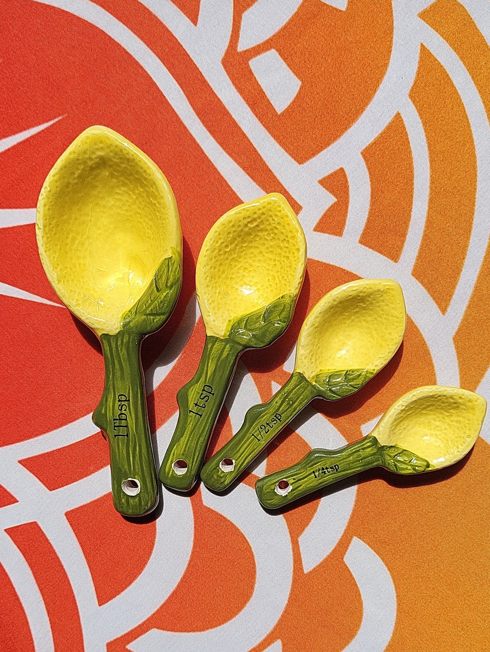 Vintage Ceramic Lemon Measuring Spoons